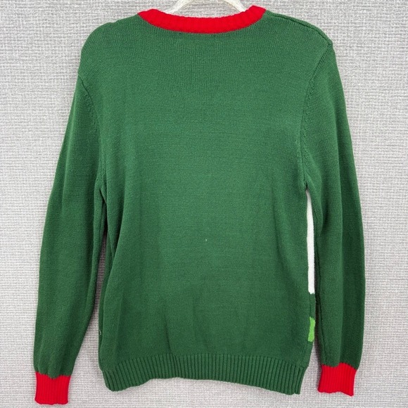imagin8 Unicorn Christmas Sweater Women Medium Green Red Holiday Ugly Sweater - Picture 2 of 11